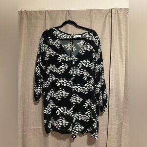 Fighting Eel | Ava Sky Romper Aria in Black Fish Size Medium